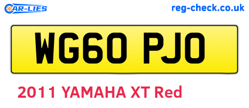 WG60PJO are the vehicle registration plates.