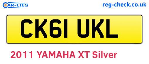 CK61UKL are the vehicle registration plates.