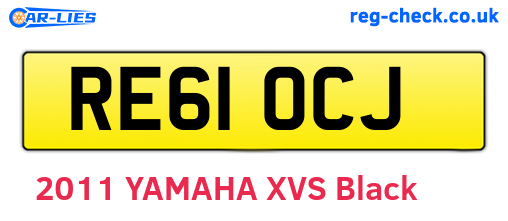 RE61OCJ are the vehicle registration plates.