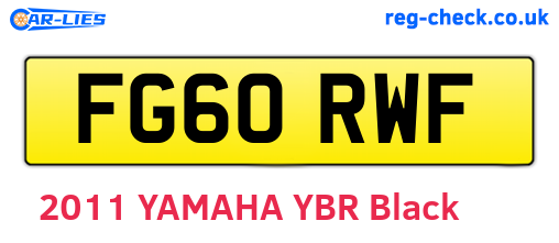 FG60RWF are the vehicle registration plates.