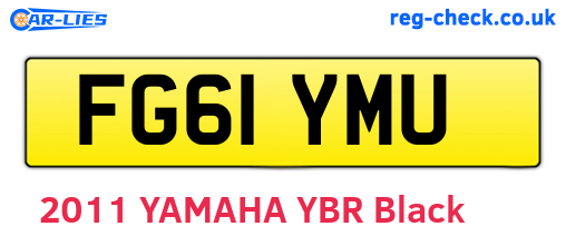 FG61YMU are the vehicle registration plates.