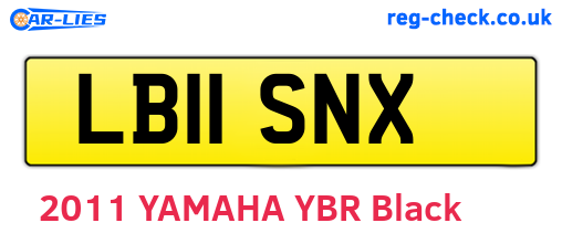 LB11SNX are the vehicle registration plates.