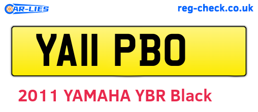 YA11PBO are the vehicle registration plates.