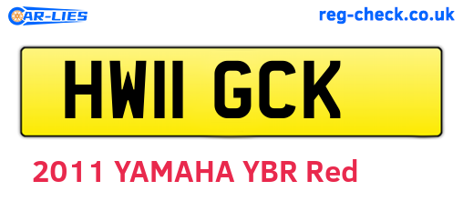 HW11GCK are the vehicle registration plates.
