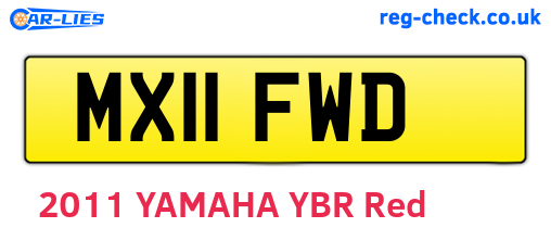 MX11FWD are the vehicle registration plates.