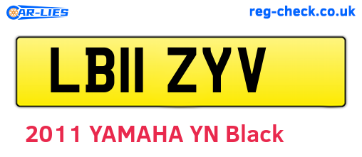 LB11ZYV are the vehicle registration plates.