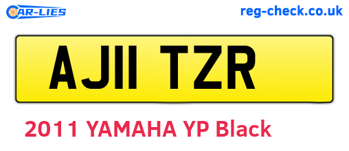 AJ11TZR are the vehicle registration plates.