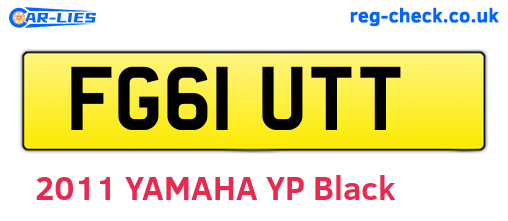 FG61UTT are the vehicle registration plates.
