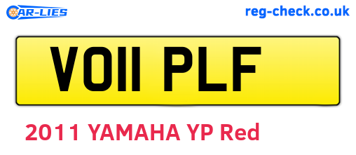 VO11PLF are the vehicle registration plates.