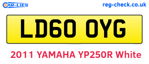 LD60OYG are the vehicle registration plates.