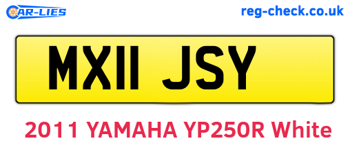 MX11JSY are the vehicle registration plates.