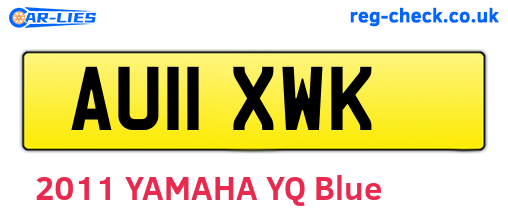 AU11XWK are the vehicle registration plates.