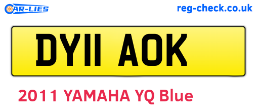 DY11AOK are the vehicle registration plates.