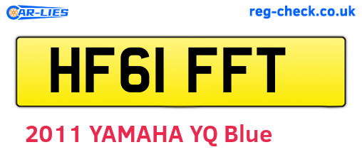 HF61FFT are the vehicle registration plates.