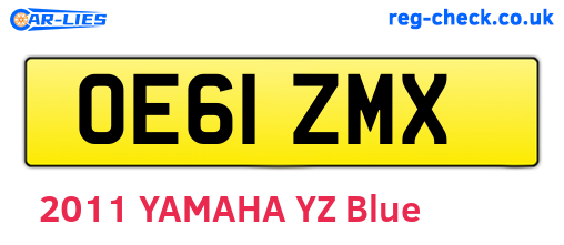 OE61ZMX are the vehicle registration plates.
