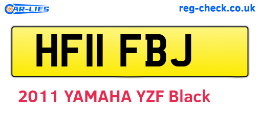 HF11FBJ are the vehicle registration plates.