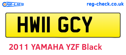 HW11GCY are the vehicle registration plates.