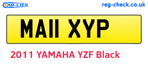 MA11XYP are the vehicle registration plates.