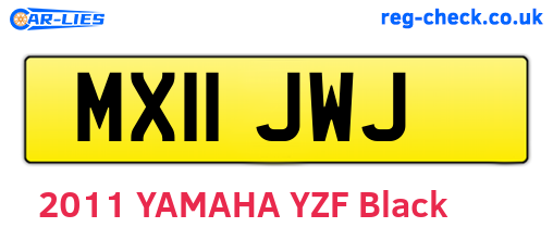 MX11JWJ are the vehicle registration plates.