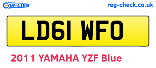 LD61WFO are the vehicle registration plates.