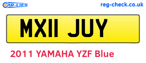 MX11JUY are the vehicle registration plates.