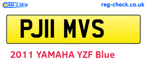 PJ11MVS are the vehicle registration plates.