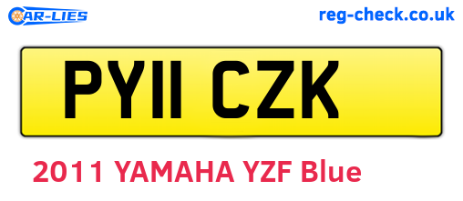 PY11CZK are the vehicle registration plates.