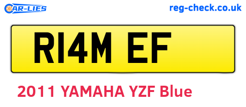 R14MEF are the vehicle registration plates.