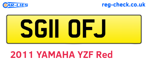 SG11OFJ are the vehicle registration plates.