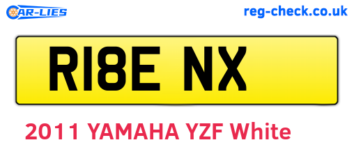 R18ENX are the vehicle registration plates.
