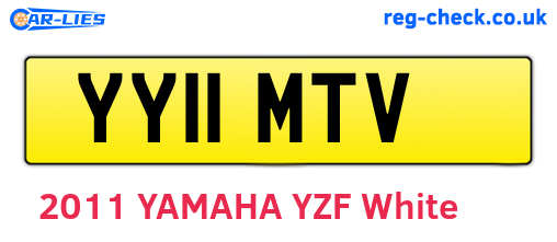 YY11MTV are the vehicle registration plates.