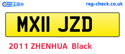 MX11JZD are the vehicle registration plates.