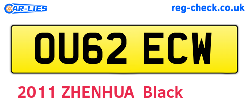 OU62ECW are the vehicle registration plates.