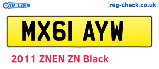 MX61AYW are the vehicle registration plates.