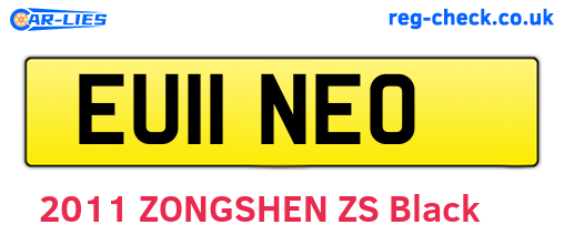 EU11NEO are the vehicle registration plates.