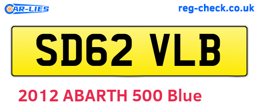 SD62VLB are the vehicle registration plates.