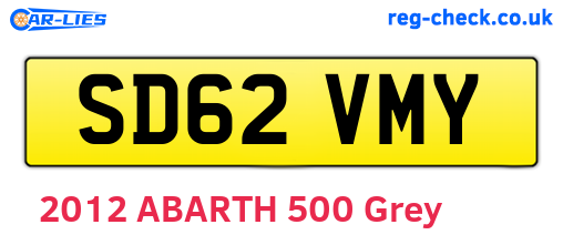 SD62VMY are the vehicle registration plates.