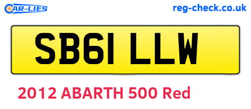 SB61LLW are the vehicle registration plates.