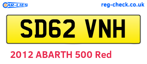 SD62VNH are the vehicle registration plates.