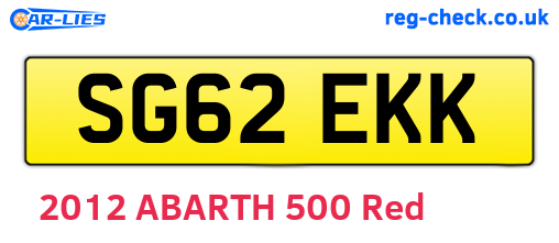 SG62EKK are the vehicle registration plates.