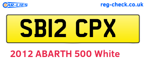 SB12CPX are the vehicle registration plates.