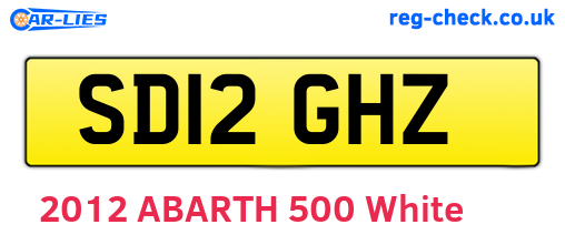 SD12GHZ are the vehicle registration plates.