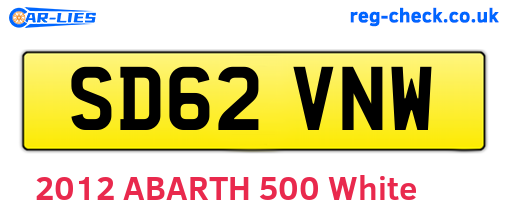SD62VNW are the vehicle registration plates.