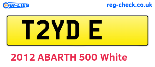 T2YDE are the vehicle registration plates.