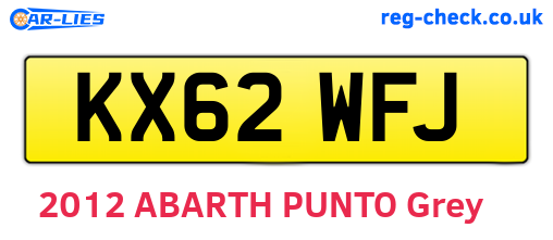 KX62WFJ are the vehicle registration plates.