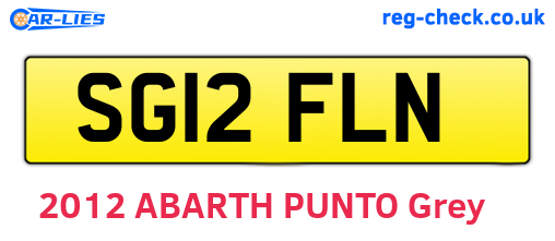 SG12FLN are the vehicle registration plates.