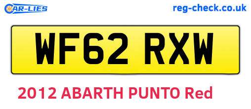 WF62RXW are the vehicle registration plates.