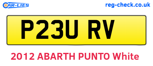 P23URV are the vehicle registration plates.