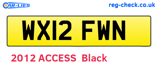 WX12FWN are the vehicle registration plates.