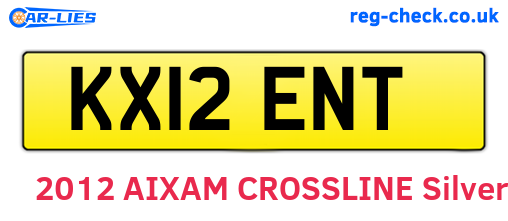 KX12ENT are the vehicle registration plates.
